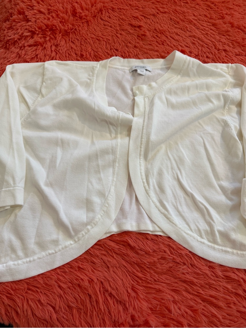 dressbarn Cream Short Sleeve Bolero Cardigan